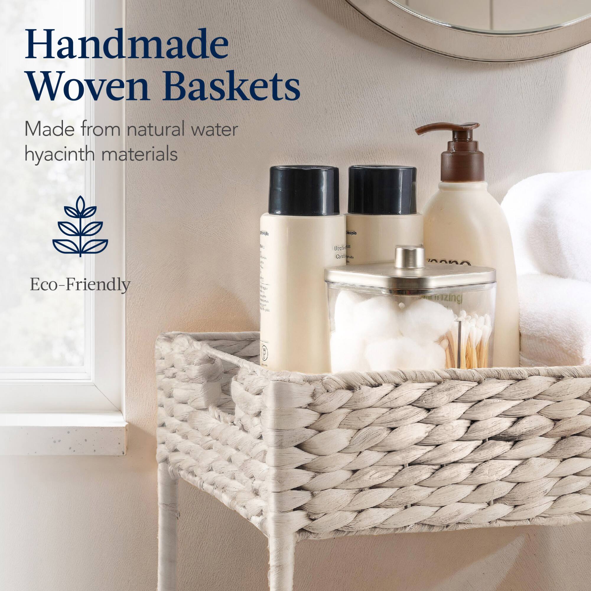 Handmade Woven Baskets Made from natural water hyacinth materials - Eco-Friendly