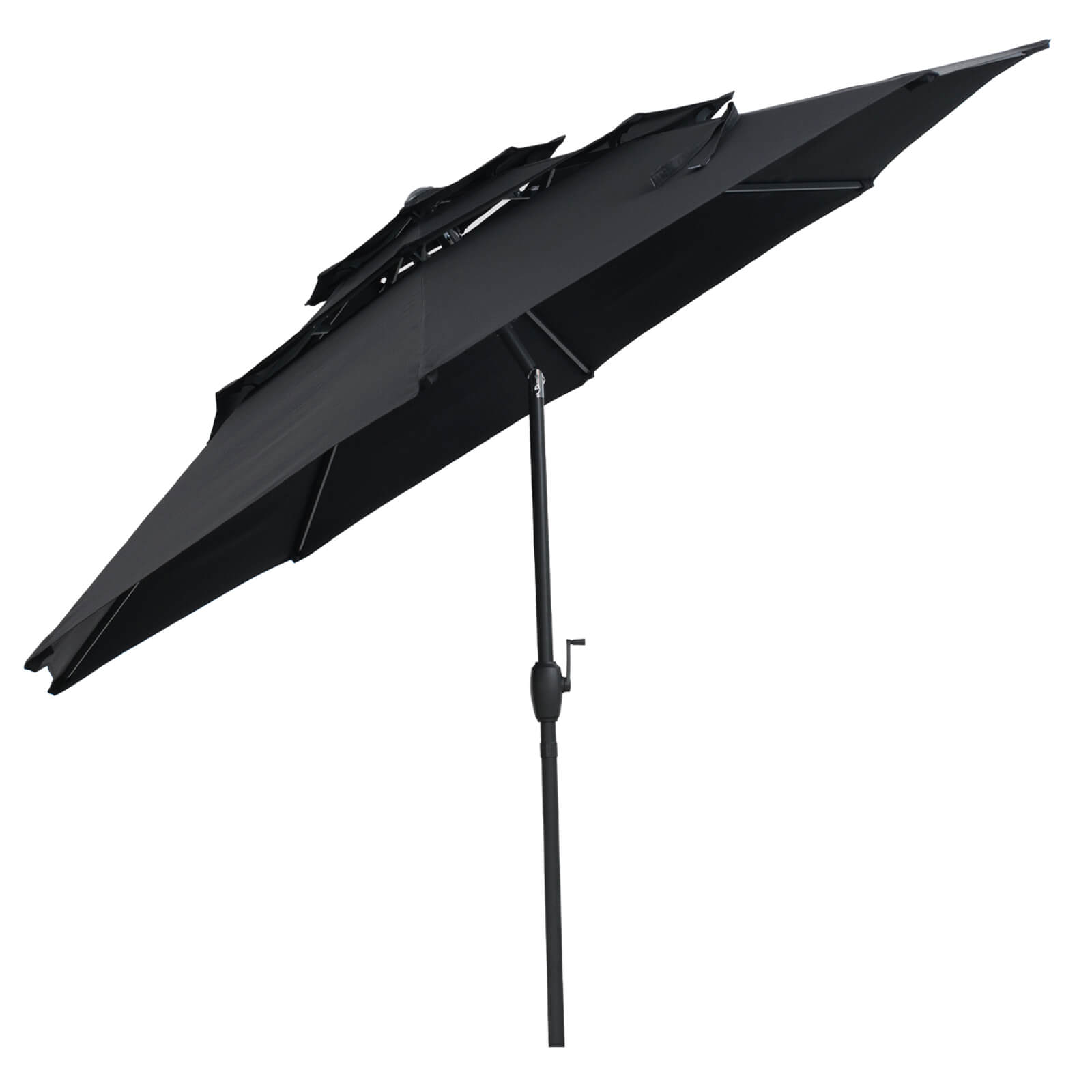 Alt View 9. Costway - Costway 10 ft 3-tier Vented Patio Umbrella Large Market Table Umbrella Outdoor Sun Shade - Black.