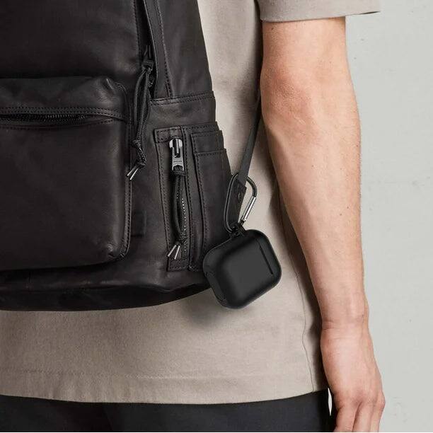 Alt View 4. Entronix - Entronix Soft-Touch Liquid Silicone Case for AirPods 1st and 2nd Generation - Red.