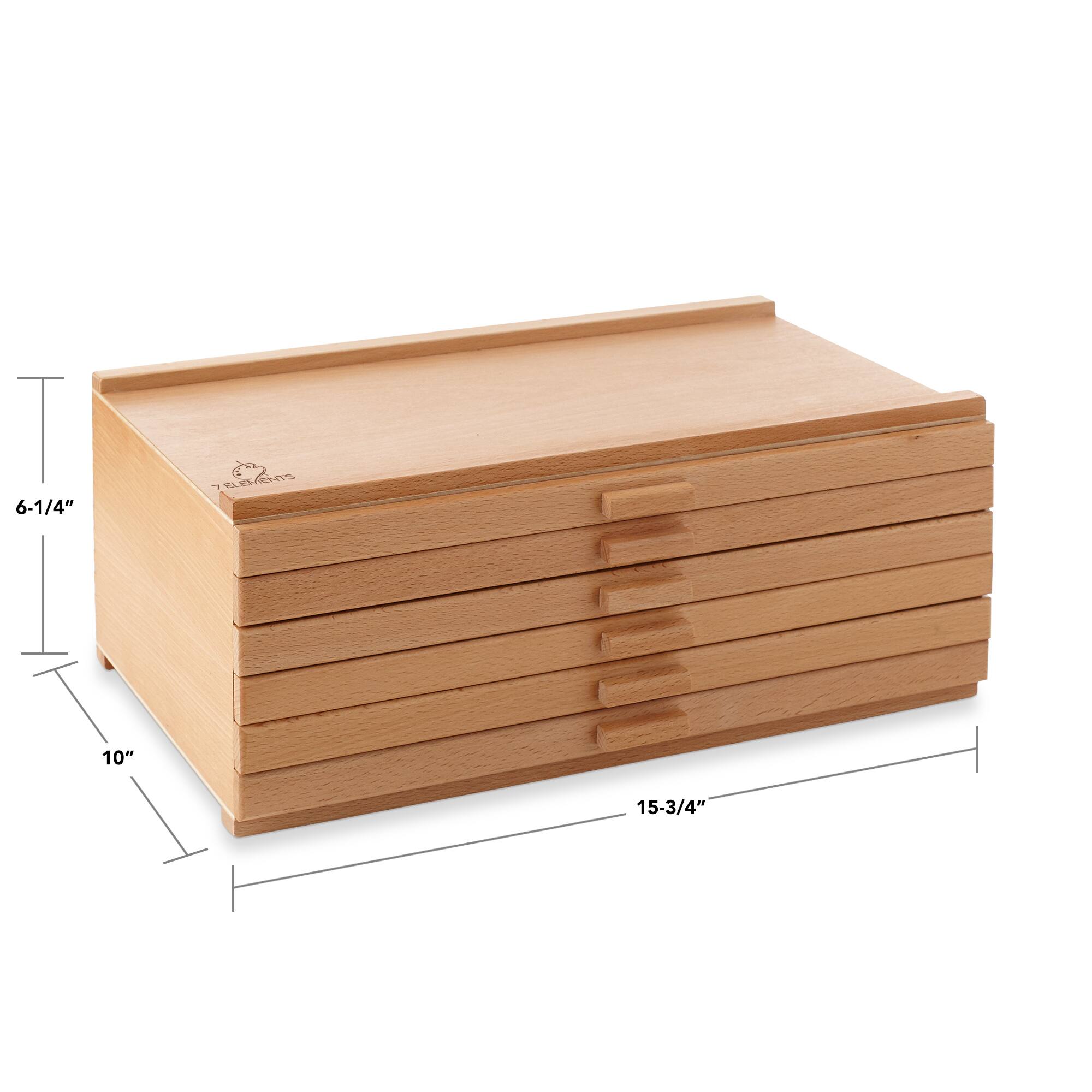 7 Elements Multi Drawer Beechwood Artist Storage Supply Box Natural ...
