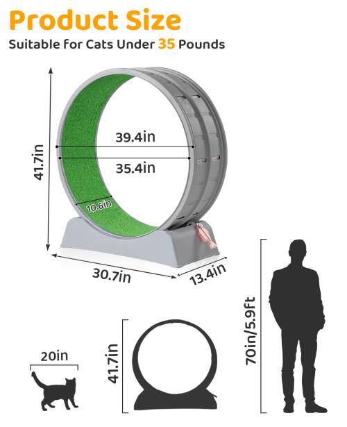 Product Size  
Suitable for Cats Under 35 Pounds  

- 41.7in  
- 39.4in  
- 35.4in  
- 10.6in  
- 30.7in  
- 13.4in  
- 20in  
- 70in/5.9ft