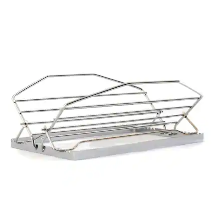 Front. Norpro - Adjustable Roast Rack, 11 Inch Nickel-Plated, 7 Positions, Silver - Silver.