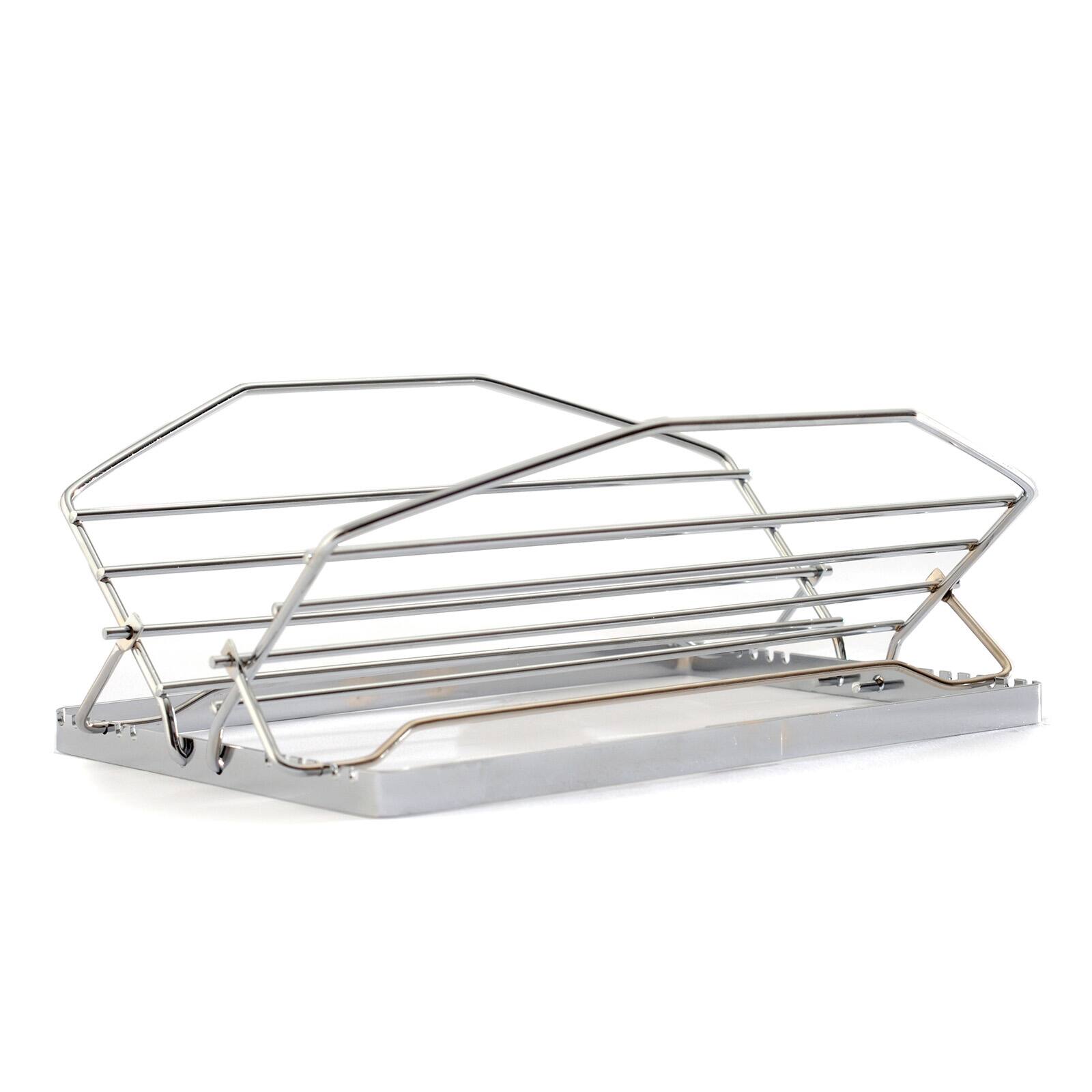 Front. Norpro - Adjustable Roast Rack, 11 Inch Nickel-Plated, 7 Positions, Silver - Silver.