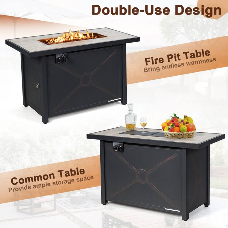 Double-Use Design

Fire Pit Table
Bring endless warmth

Common Table
Provide ample storage space