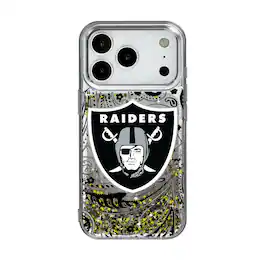 Keyscaper - NFL - Las Vegas Raiders iPhone Paisley Design Glitter Case - 15 - Multicolor