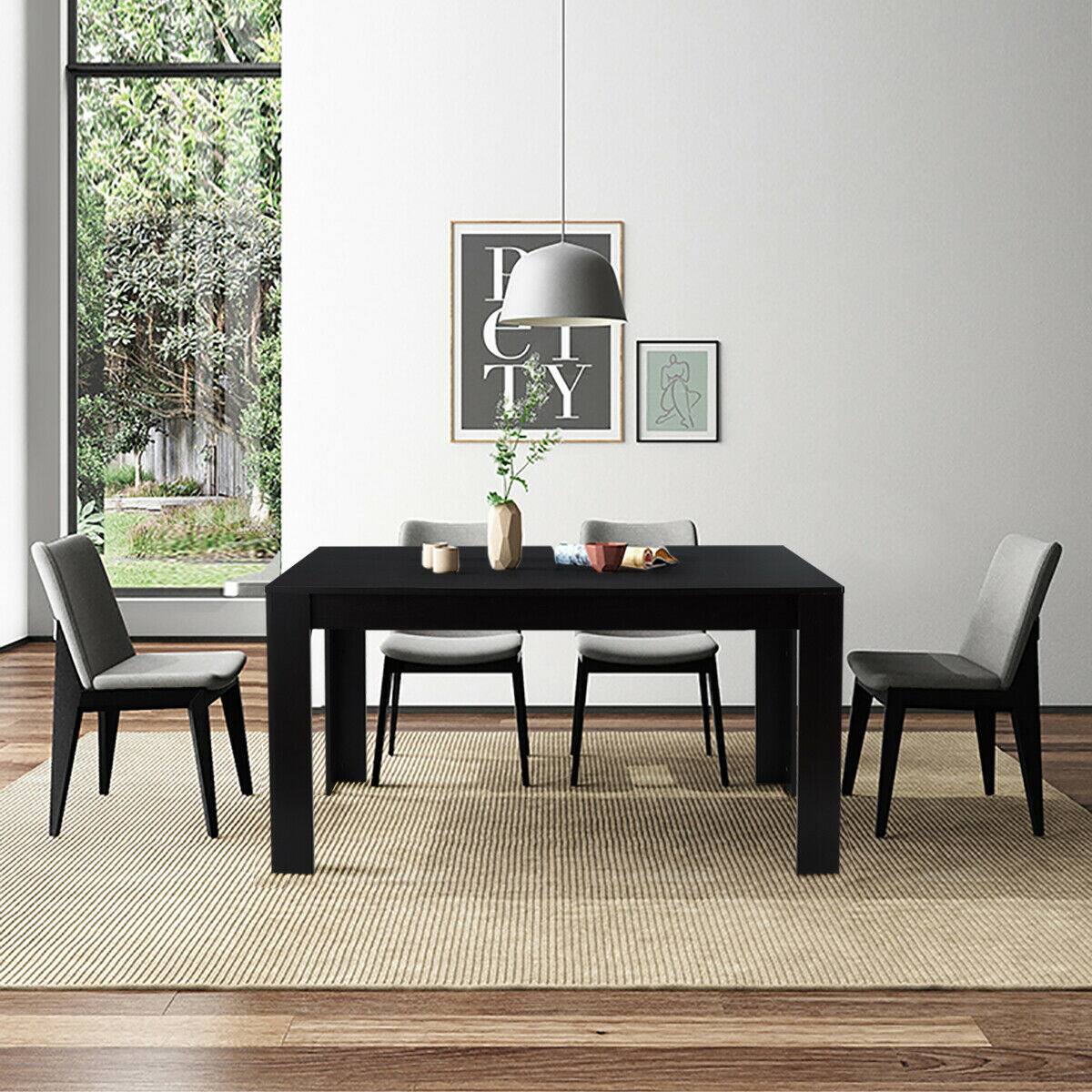 Alt View 7. Ecooso - 63 Inch Rectangular Dining Table for Kitchen and Dining Room, Modern Dining Desk with Sturdy Metal Frame - Black.