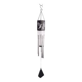 FC Design - 39" Long Solar Hummingbird Silhouette Cylinder Wind Chime Outdoor Patio or Garden Hanging Decoration - Multi-Color