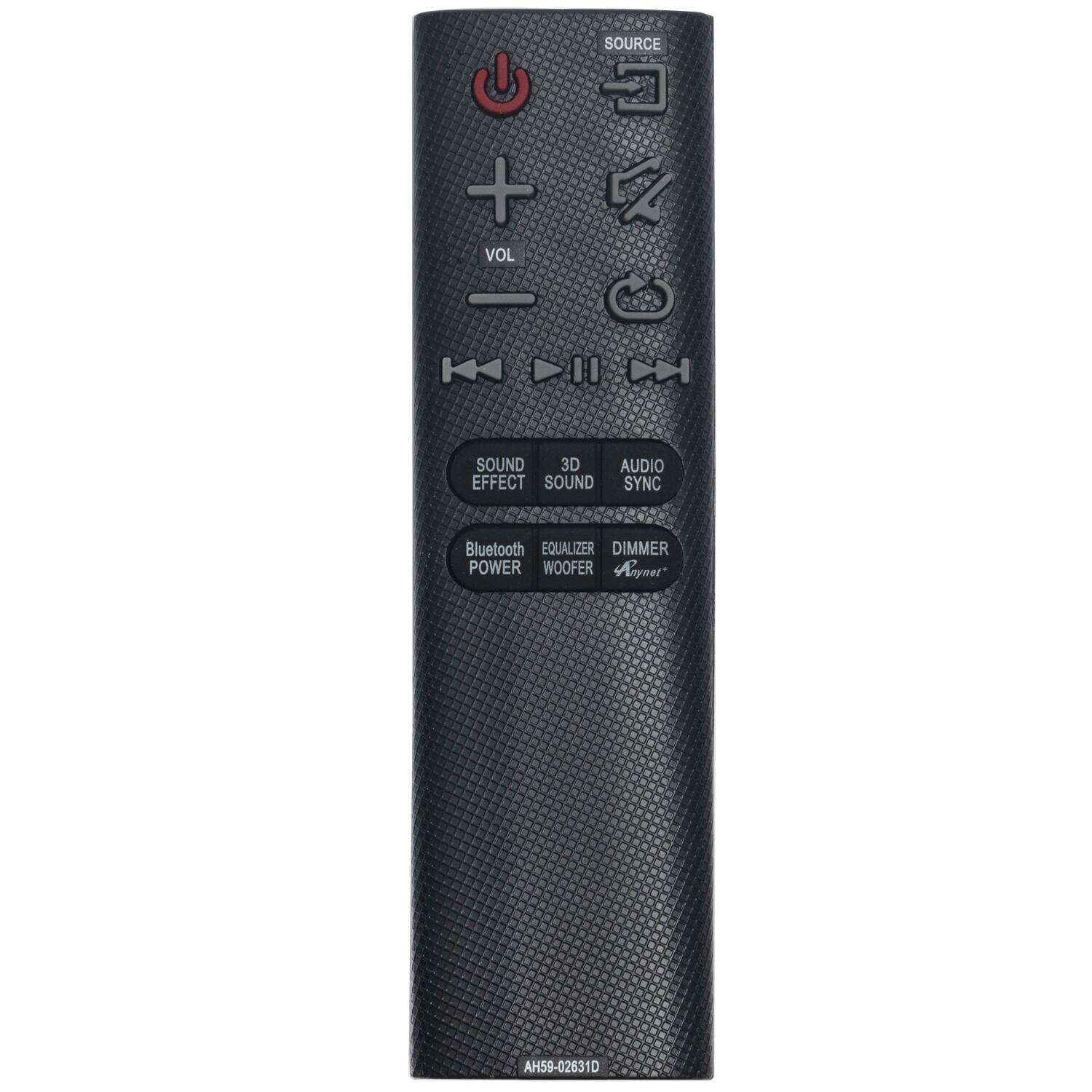 SOURCE + VOL SOUND 3D AUDIO EFFECT SOUND SYNC Bluetooth EQUALIZER DIMMER POWER WOOFER Anynet+ AH59-02631D