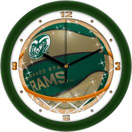 MpDirect - Colorado State Rams 11.5" Suntime Slam Dunk Wall Clock - Multicolor