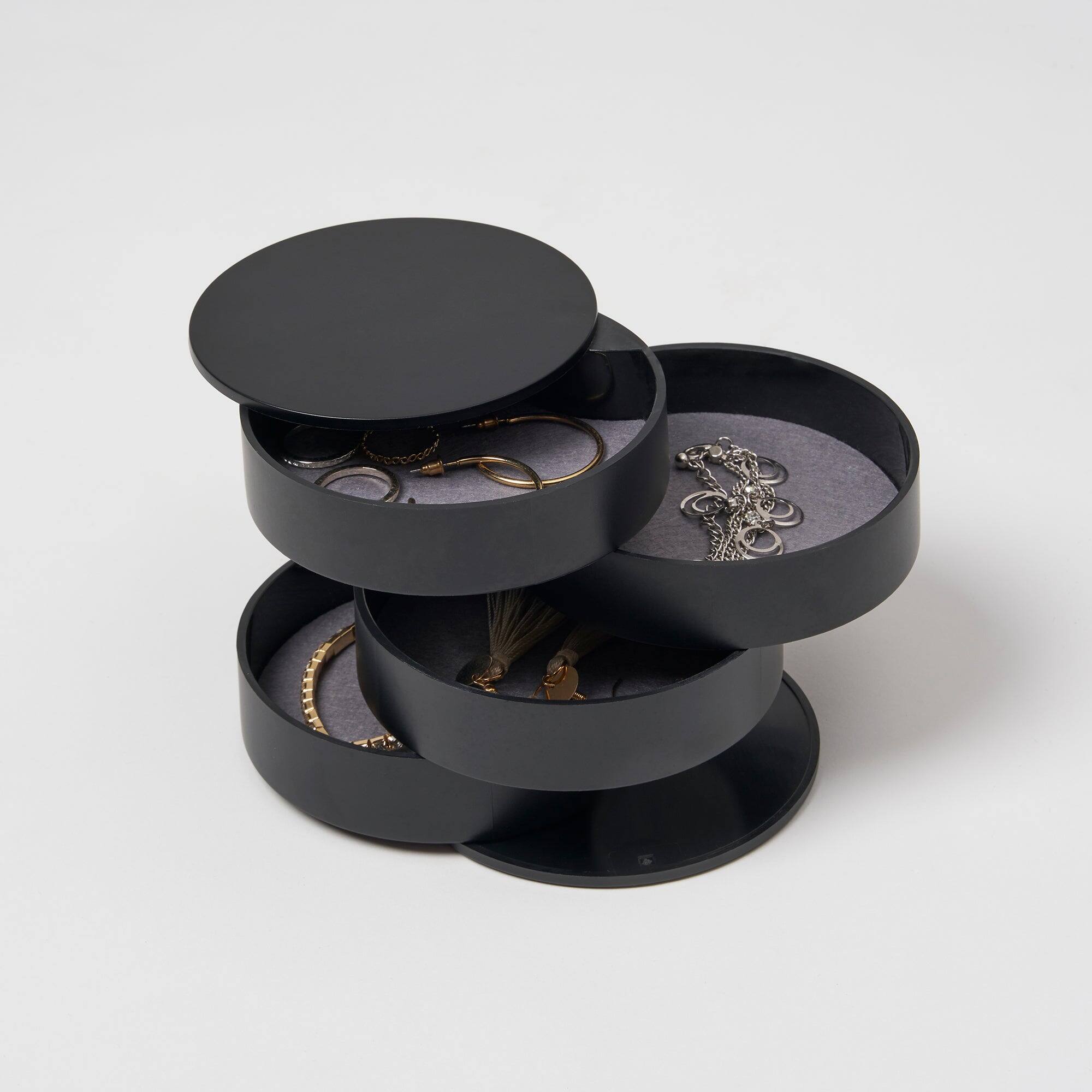 Front. Yamazaki Home - Stacked Jewelry Organizer - Black.