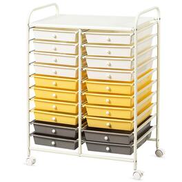 Ecooso - 20-Drawer Rolling Storage Cart, Studio Craft Organizer with Wheels - Multicolored