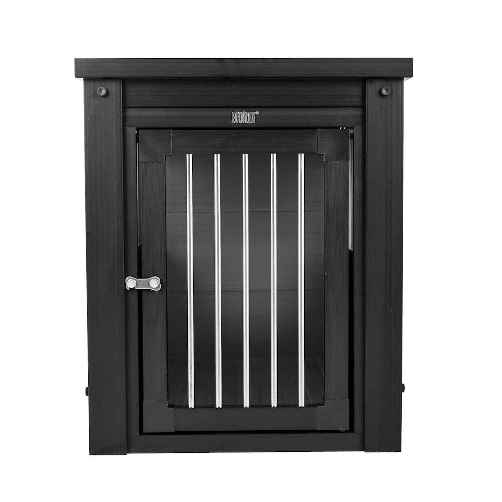 Left. New Age Pet - ECOFLEX Dog Crate End Table - Espresso Medium.