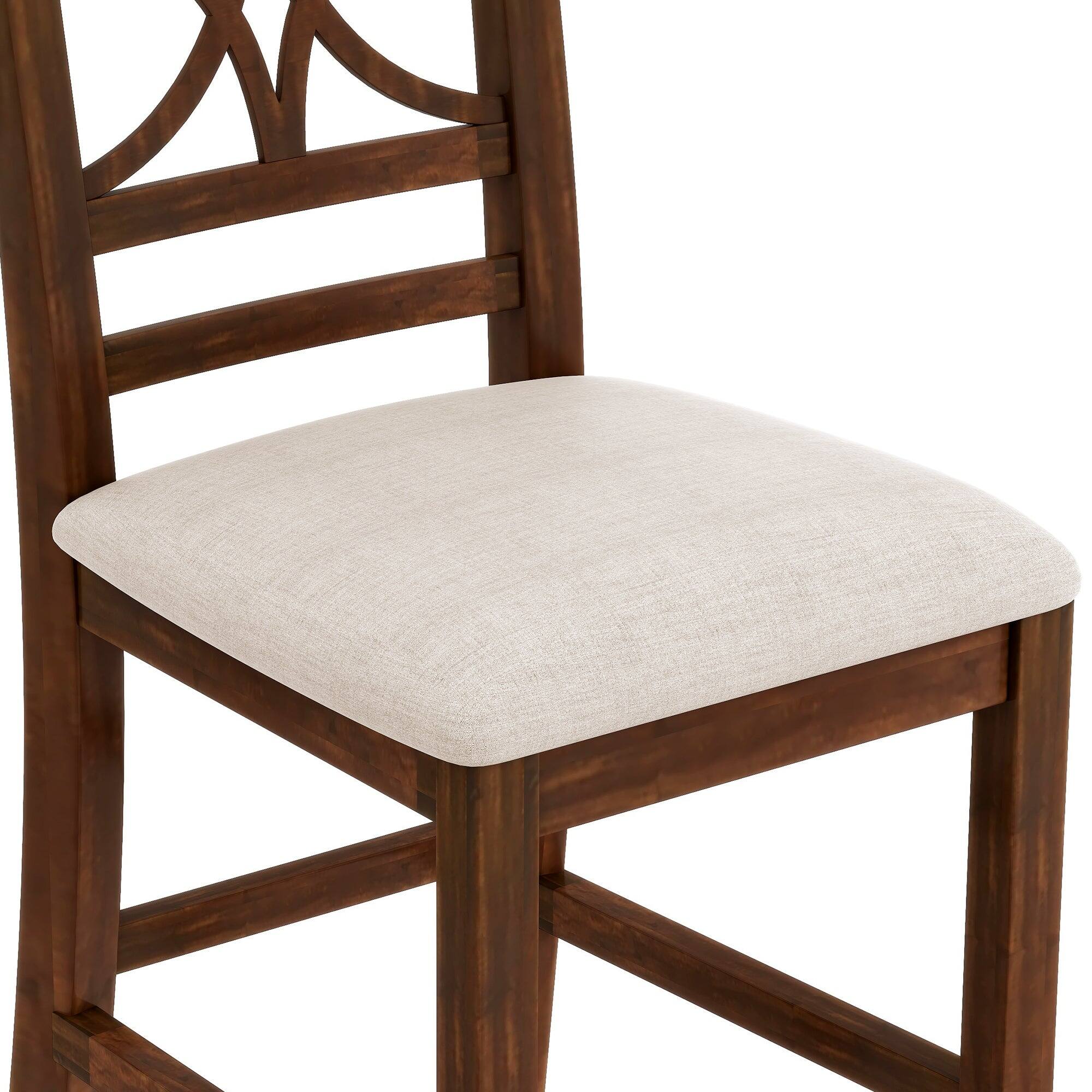 Alt View 8. Boyel Living - 6-Piece Counter Height Dining Set with Storage Shelf, Bench and Chairs - Walnut+Beige.