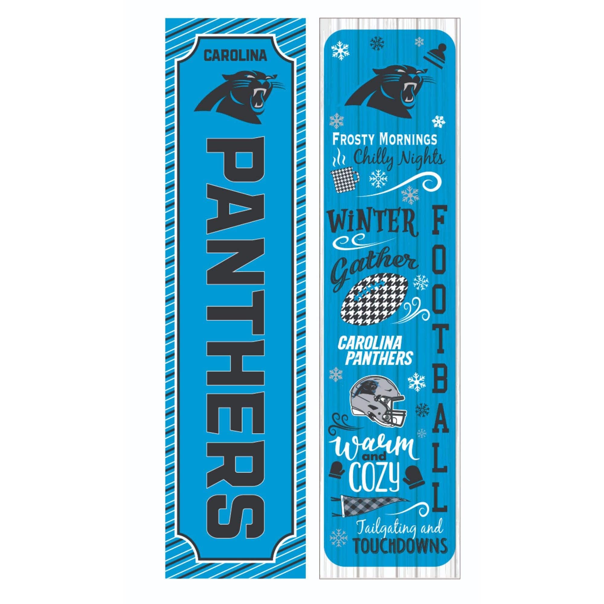 Evergreen Enterprises - Carolina Panthers 47" Double Sided Winter Leaner Fan Sign - Multicolor