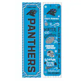 Evergreen Enterprises - Carolina Panthers 47" Double Sided Winter Leaner Fan Sign - Multicolor