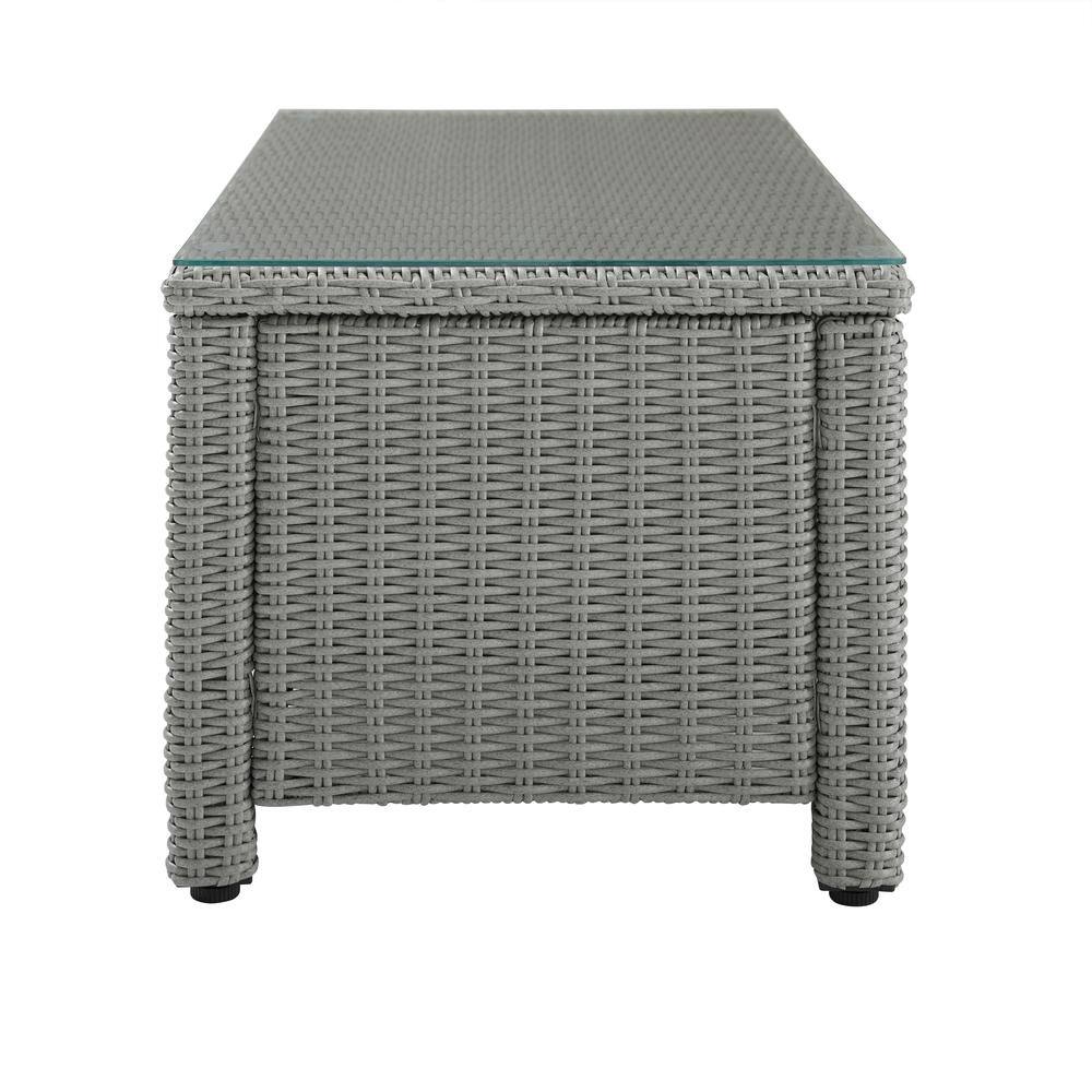 Angle. Crosley Furniture - Bradenton Wicker Outdoor Coffee Table - Gray.