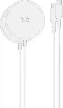 Insignia™ - 10W Qi-Compatible Magnetic Wireless Charger for iPhones (2-Pack) - White