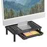 Staples TECH - Adjustable Monitor Stand with Drawer - Black