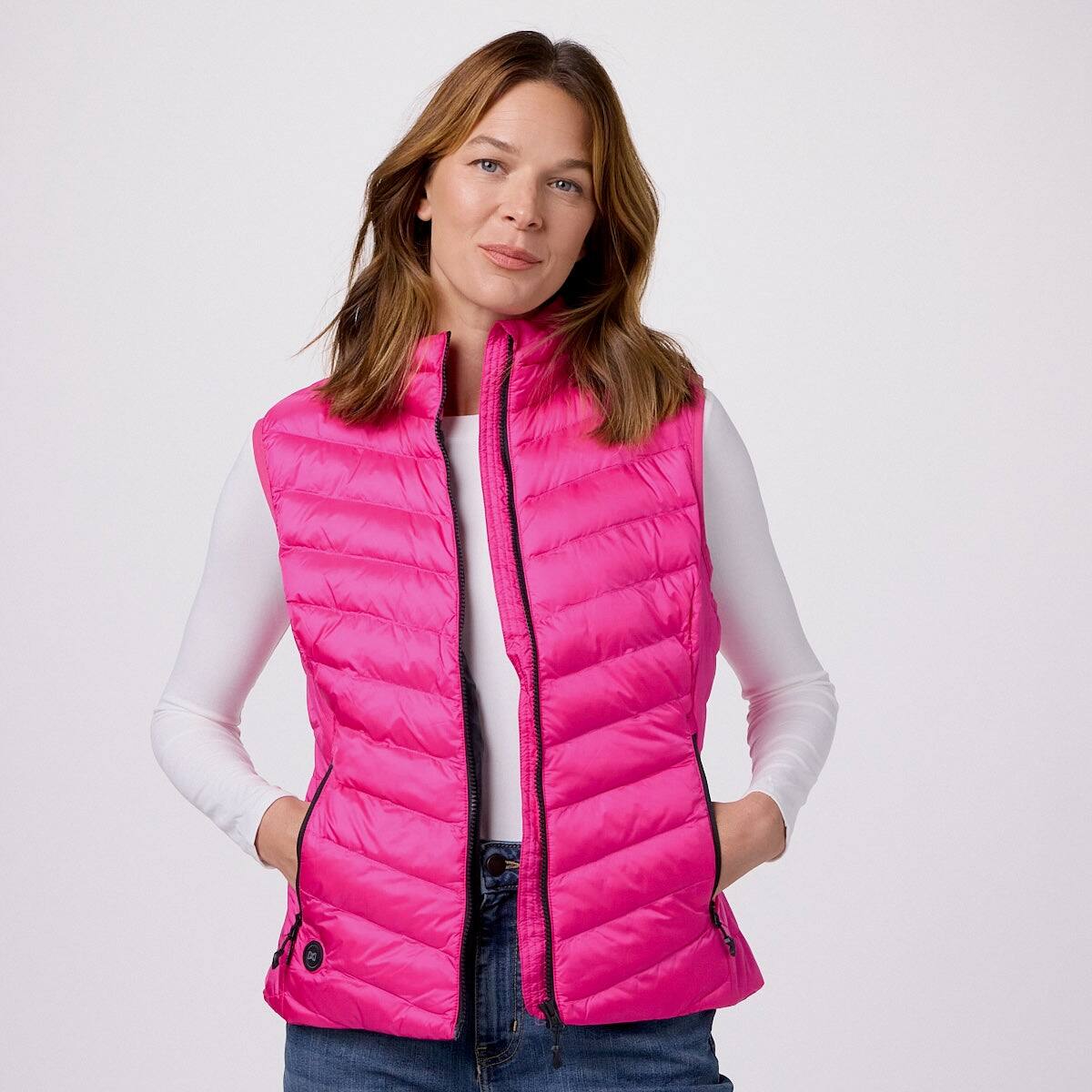 Alt View 4. Mobile Warming - Women's Backcountry Xtera Heated Vest - Pink.