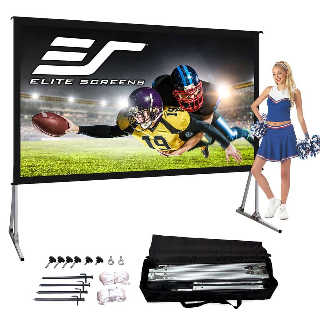Elite Screens - Yard Master 2, 125" Diag,16:9, Outdoor Portable Folding-Frame Projection Screen, Carry Bag, OMS125H2