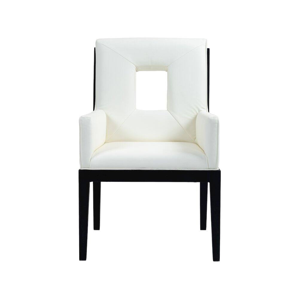 Alt View 2. Meridian Furniture - Gwendolyn Cream Vegan Leather Dining Arm Chair - Beige.