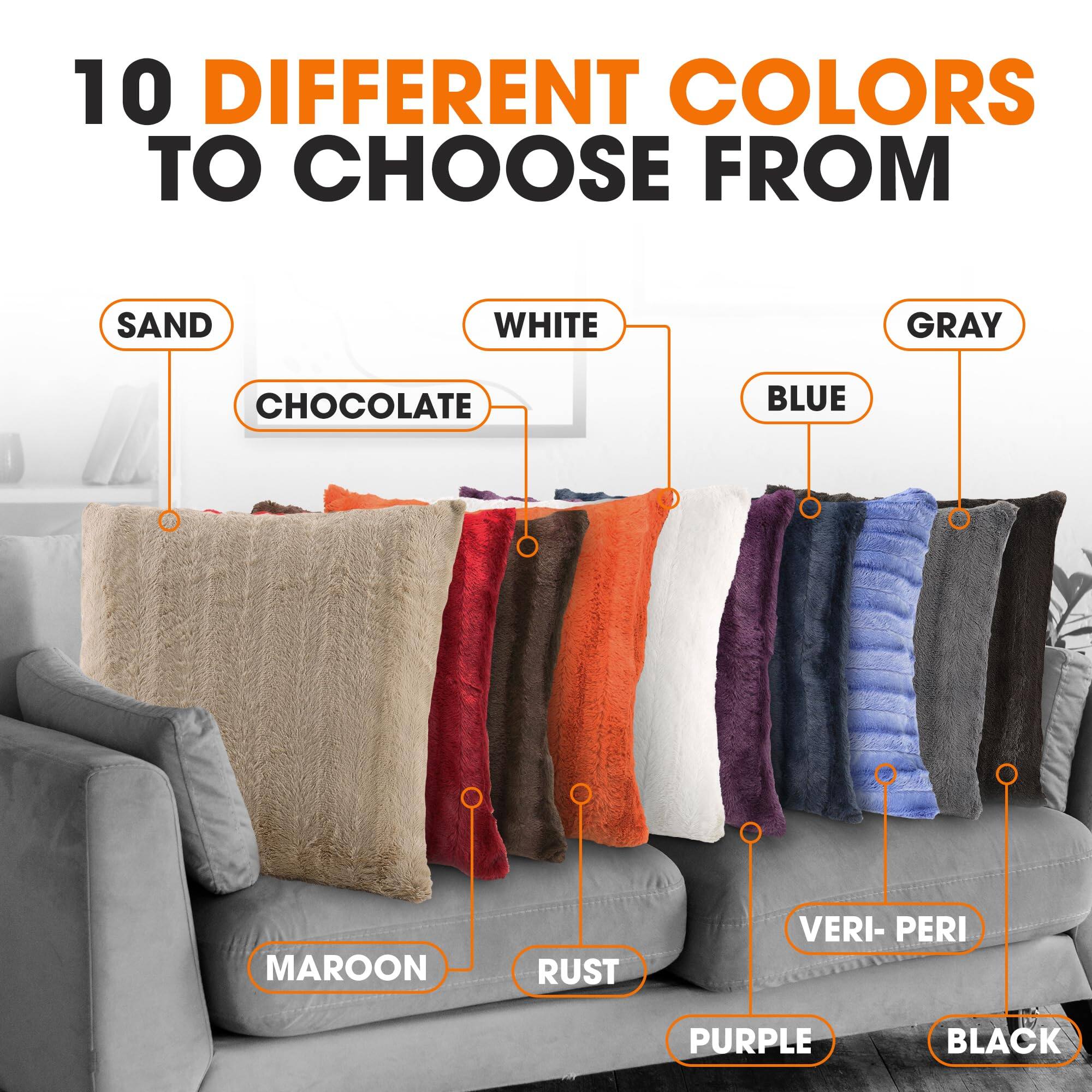 10 DIFFERENT COLORS TO CHOOSE FROM

SAND
WHITE
GRAY
CHOCOLATE
BLUE
MAROON
RUST
VERI-PERI
PURPLE
BLACK
