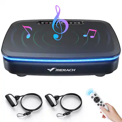 MERACH - LED Light Vibration Plate Exercise Machine for Women Men, Bluetooth Speaker Whole Body Workout Fitness Platform - Black MERACH - LED Light Vibration Plate Exercise Machine for Women Men, Bluetooth Speaker Whole Body Workout Fitness Platform - Black