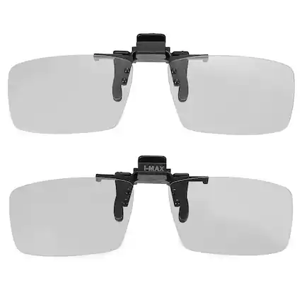 Front. Unique Bargains - 2pcs Polarized Clip-on 3D Glasses, Passive Circular 3D Viewing Frames for Anaglyph Movies Theater Games TV - Black.