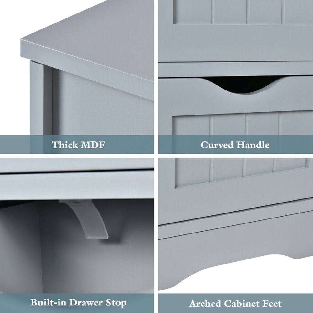 Thick MDF  
Curved Handle  
Built-in Drawer Stop  
Arched Cabinet Feet