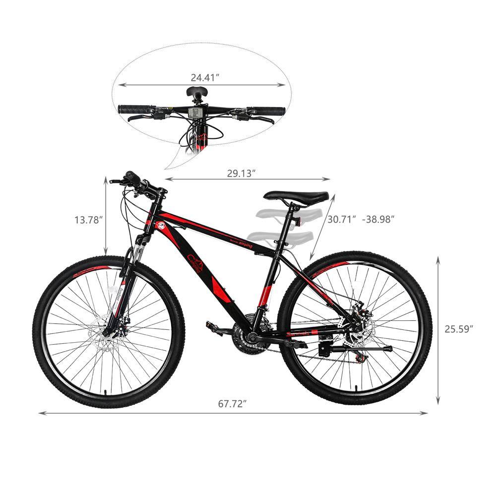 Alt View 1. Winado - 21 Speeds MTB 26" Front Suspension Mountain Bike Bicycle Cycling Disc Brake,Sturdy Steel Frame, Front Suspension - Black.