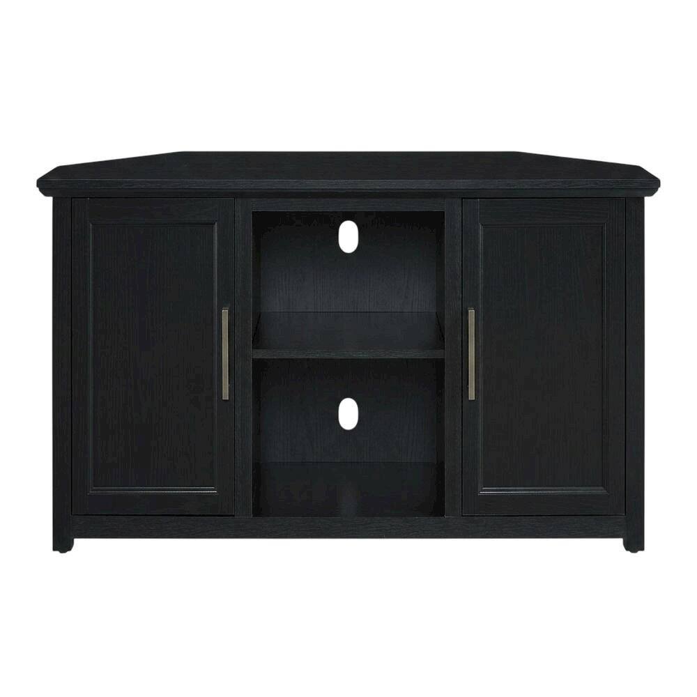 Alt View 3. FurniFact - Black Corner TV Stand for 65+ Inch TVs with Storage Shelves - Black.