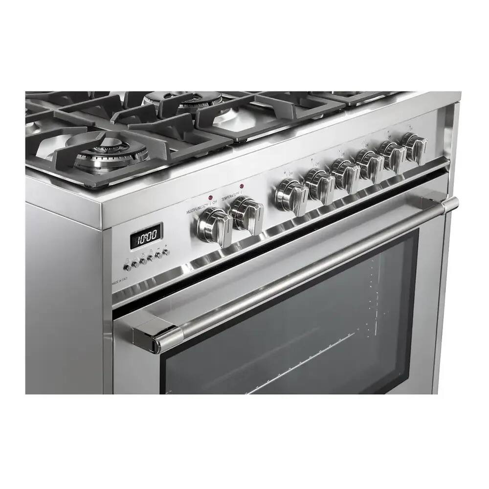 Alt View 5. Verona - Verona 36 inch Prima Series Dual Fuel Range with 5 Sealed Burners, 5 cu. ft. Oven Capacity (Stainless Steel) - Stainless Steel.