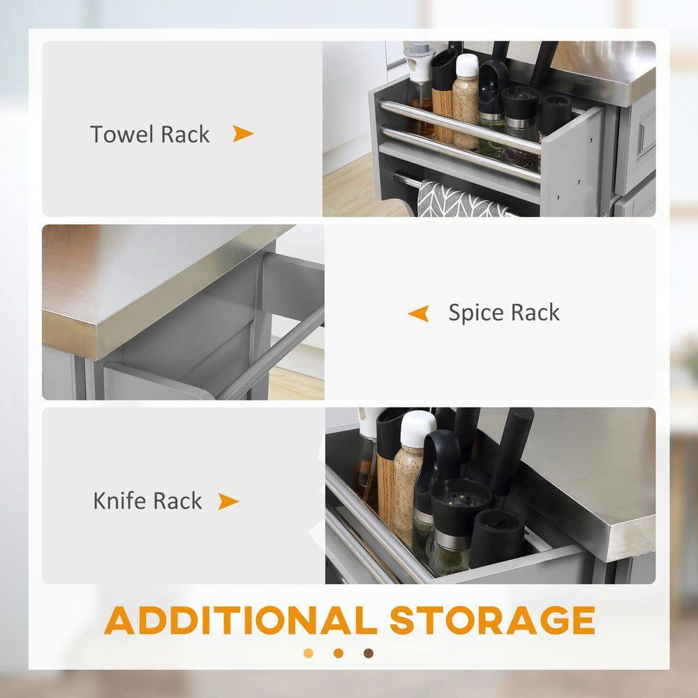 Towel Rack  
Spice Rack  
Knife Rack  

ADDITIONAL STORAGE