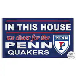 Jardine - Pennsylvania Quakers 11" x 20" Indoor/Outdoor In This House Sign - Blue