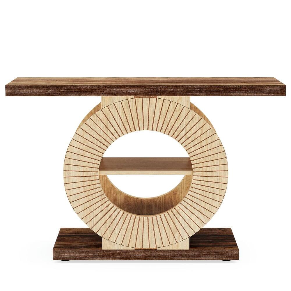 Back. Kadyn - Entryway Table, Console Sofa Table,39.3" Console Table, Elegant Wood Sofa Table Hallway Table - Brown.