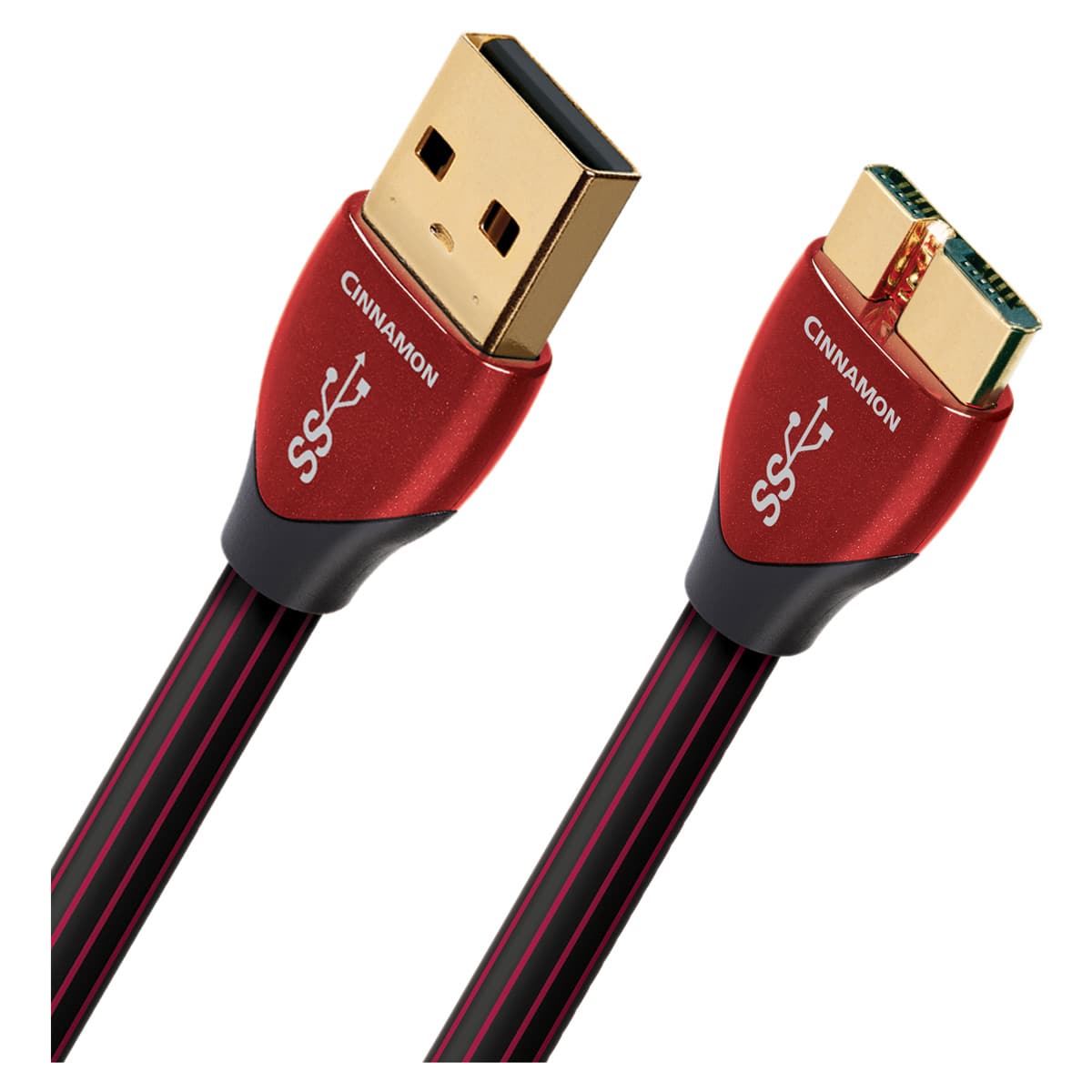 AudioQuest - Cinnamon USB to Micro Audio Cable - 2.46 ft. (.75m) - Black/Red
