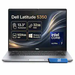Dell - Refurbished Excellent - Upgraded - Latitude 5350 Laptop - 13.3" FHD Touchscreen Business AI PC - Intel Core Ultra7 with 32GB RAM - 1TB SSD - Win11Pro - Gray
