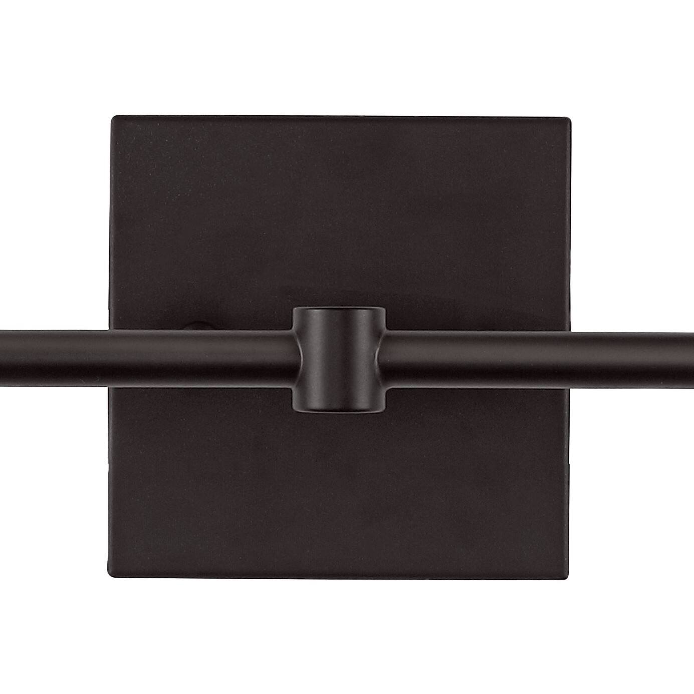 Alt View 5. Jonathan Y - Cato 13.5" 2-Light Bohemian Farmhouse Iron/Glass LED Vanity, Oil Rubbed Bronze/Clear - Oil Rubbed Bronze.