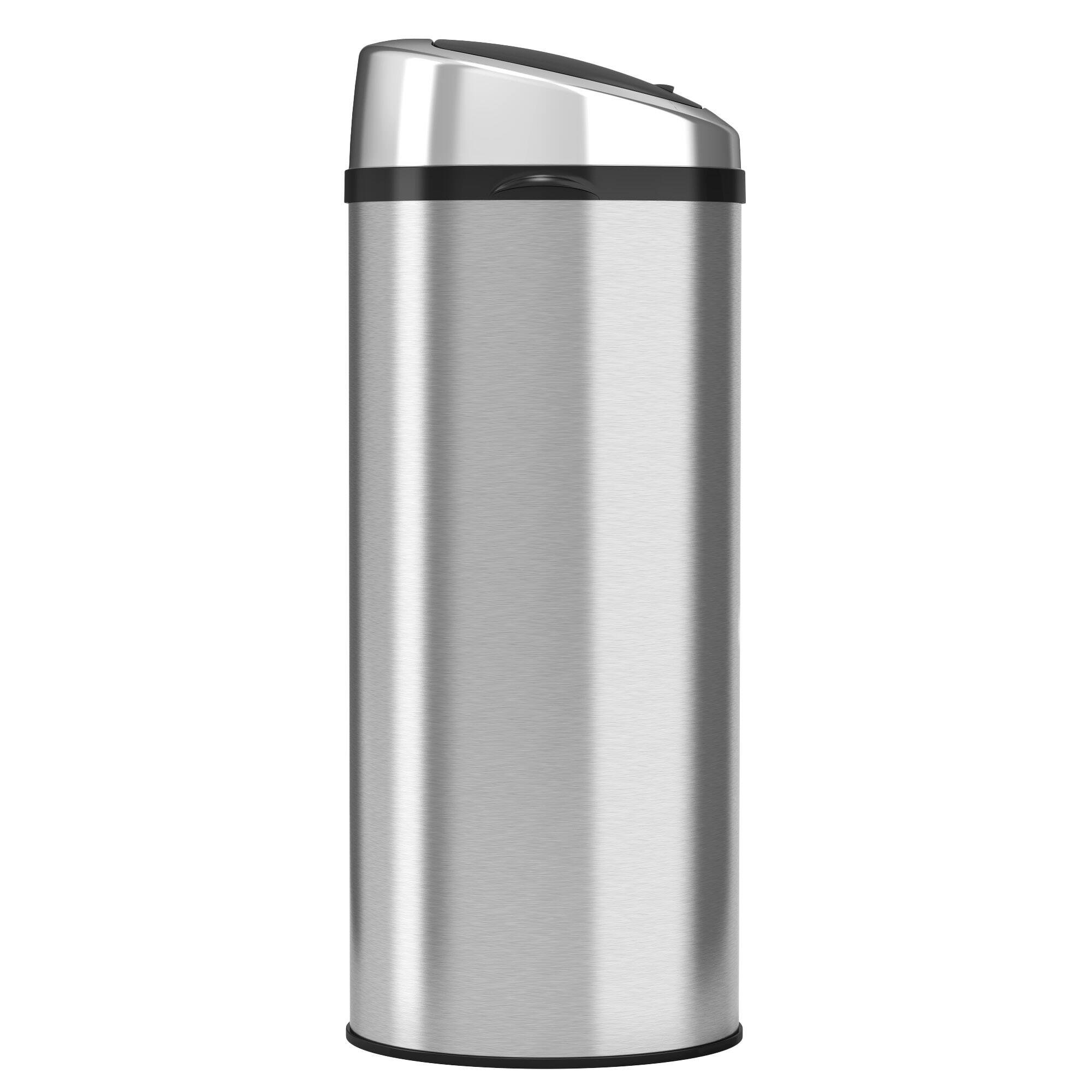 Alt View 16. iTouchless - 13-Gal. Round Touchless Trash Can - Stainless Steel.