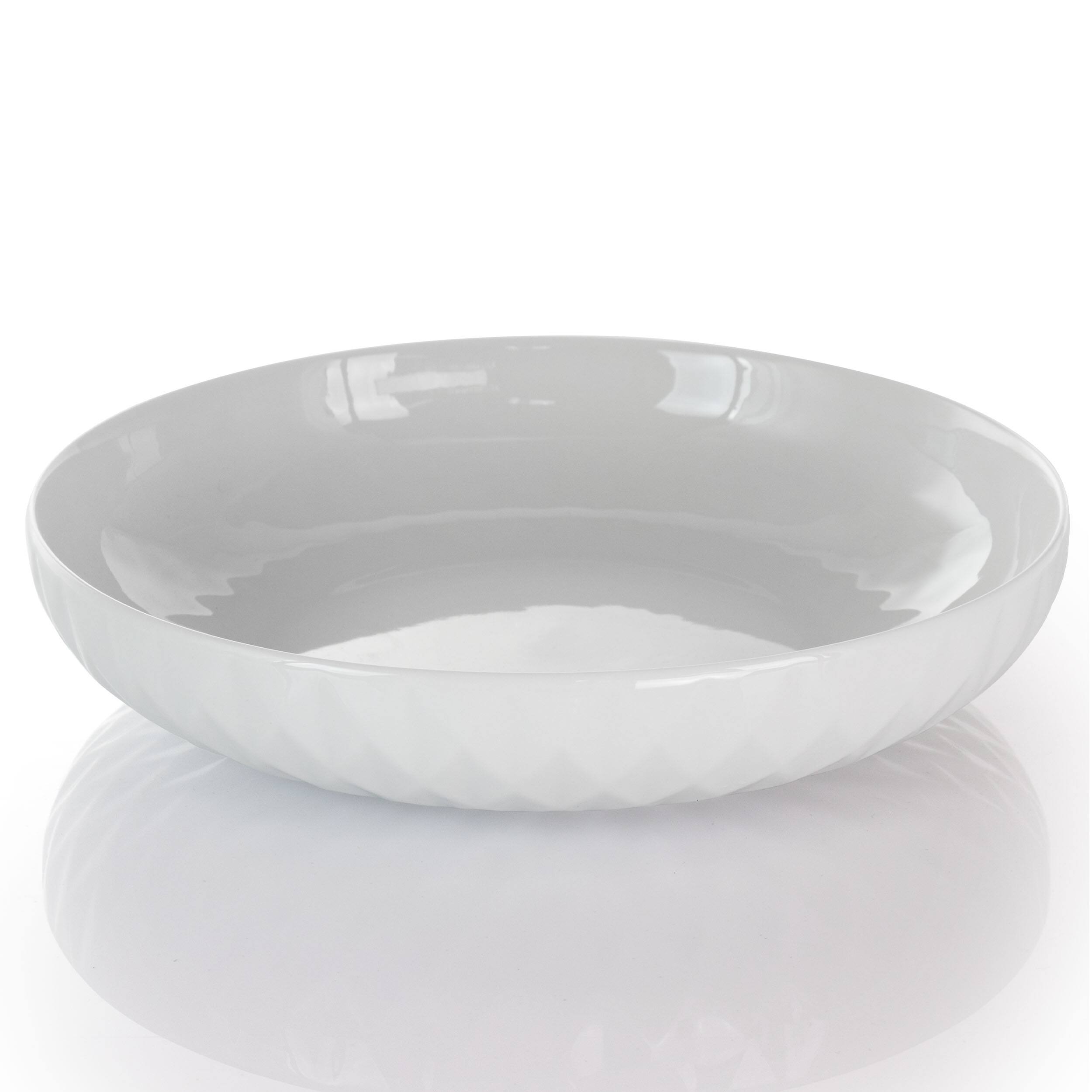 Alt View 4. Elama - Elama Sienna 18 Piece Porcelain Dinnerware Set in White - White.