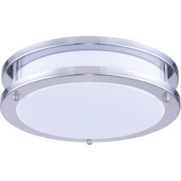 Living District - LED Surface Mount L:12 W:12 H:3 15W 1050LM - White And Nickel