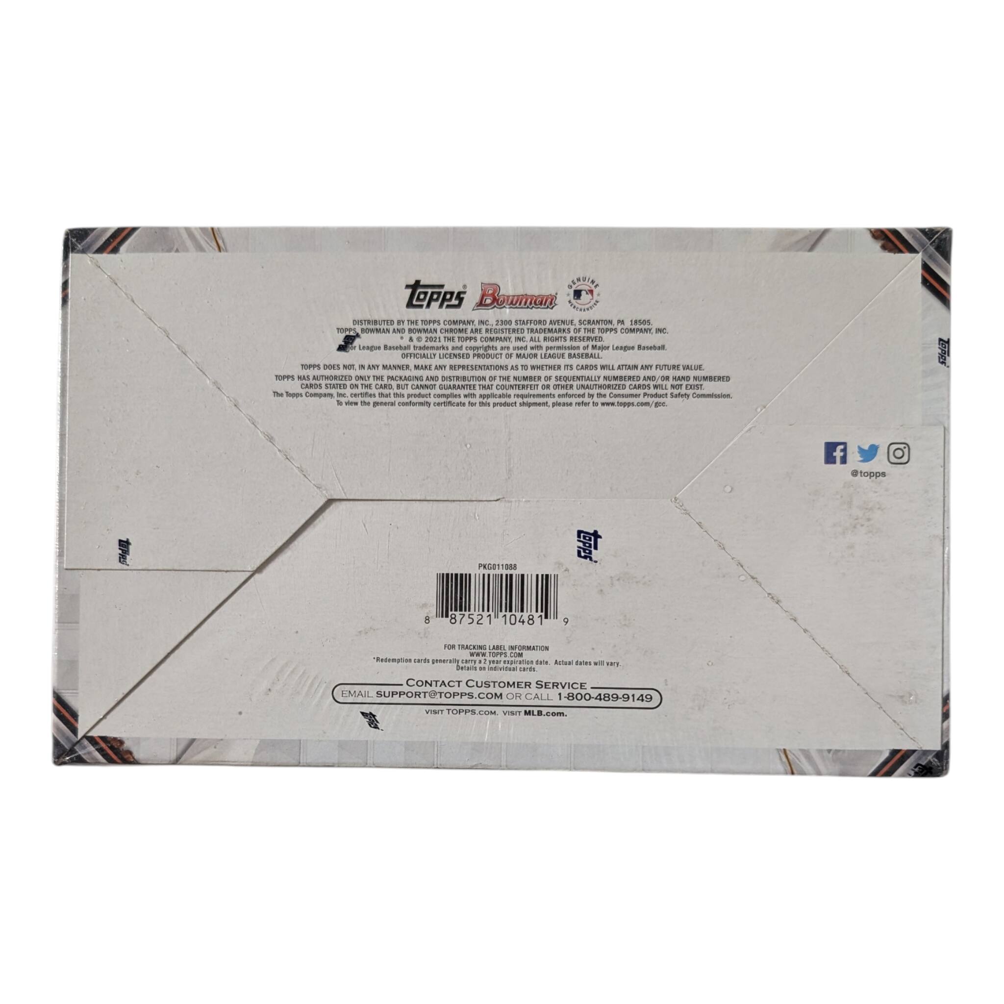 **Topps Bowman**

Distributed by the Topps Company, Inc., 2250 Route 9W, PO Box 1000, Stamford, CT 06904-0001. © 2021 The Topps Company, Inc. All rights reserved. Officially licensed product of Major League Baseball. The Topps Company, Inc. does not guarantee that this product complies with all applicable laws and regulations. The Topps Company, Inc. does not guarantee that the cards will contain any future value. The Topps Company, Inc. does not guarantee that the cards will contain any future value. The Topps Company, Inc. does not guarantee that the cards will contain any future value. The Topps Company, Inc. does not guarantee that the cards will contain any future value. The Topps Company, Inc. does not guarantee that the cards will contain any future value. The Topps Company, Inc. does not guarantee that the cards will contain any future value. The Topps Company, Inc. does not guarantee that the cards will contain any future value. The Topps Company, Inc. does not guarantee that the cards will contain any future value. The Topps Company, Inc. does