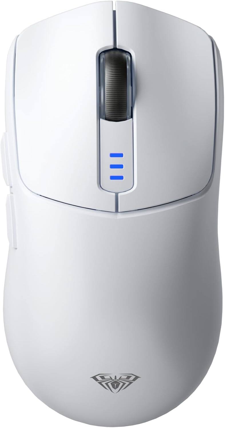 Front. AULA - AULA SC580, Wireless Gaming Mouse, Ergonomic, Fast & Accurate Control, Instant Response, Programmable Buttons - White.