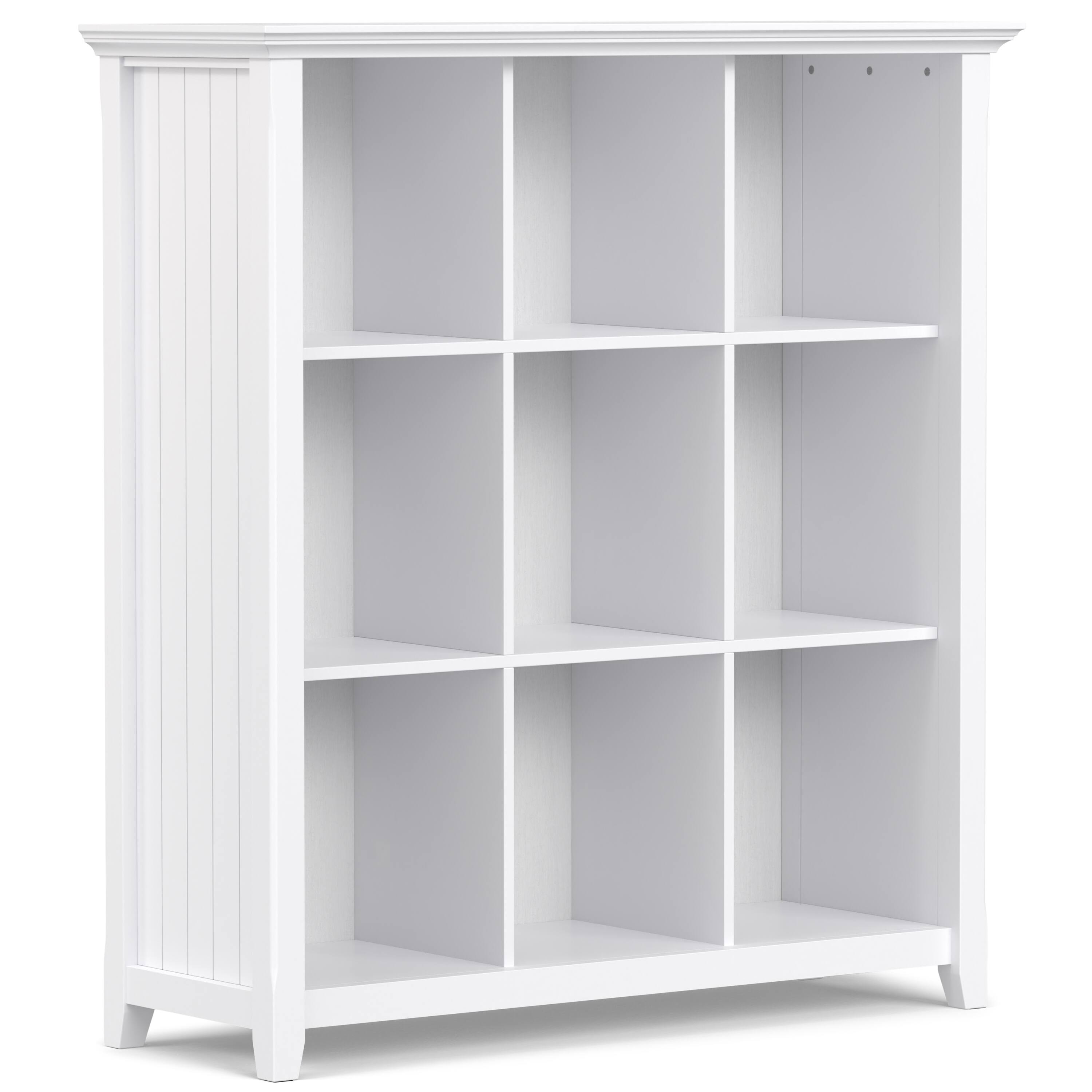 Simpli Home - Acadian SOLID WOOD 48 inch x 44 inch Transitional 9 Cube Bookcase and Storage Unit - White