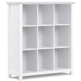 Simpli Home - Acadian 48 inch Tall Solid Wood 9 Cube Bookcase and Storage Unit - White