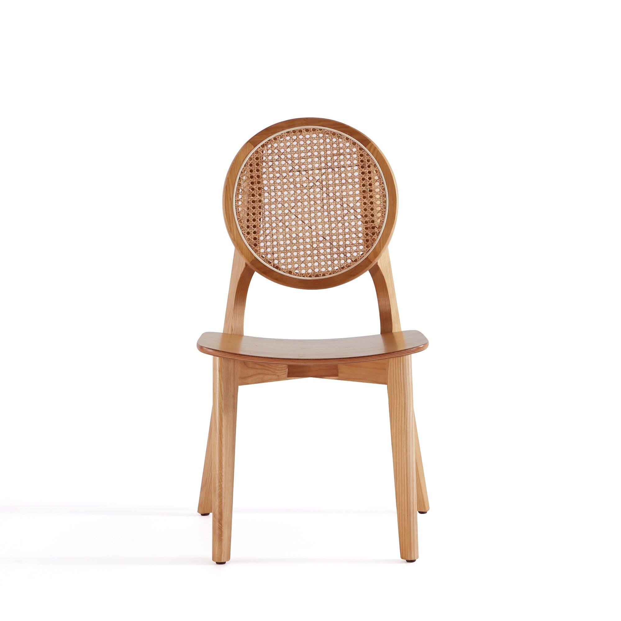 Back. Manhattan Comfort - Versailles Industry Chic Wood Dining Chair - Set of 2 - Natural.
