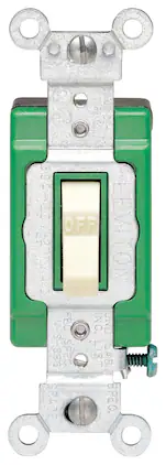 Leviton - 30A 120/277V Toggle Double-Pole Quiet Switch Extra Heavy Duty Spec-Grade Model 3032-2I - Ivory
