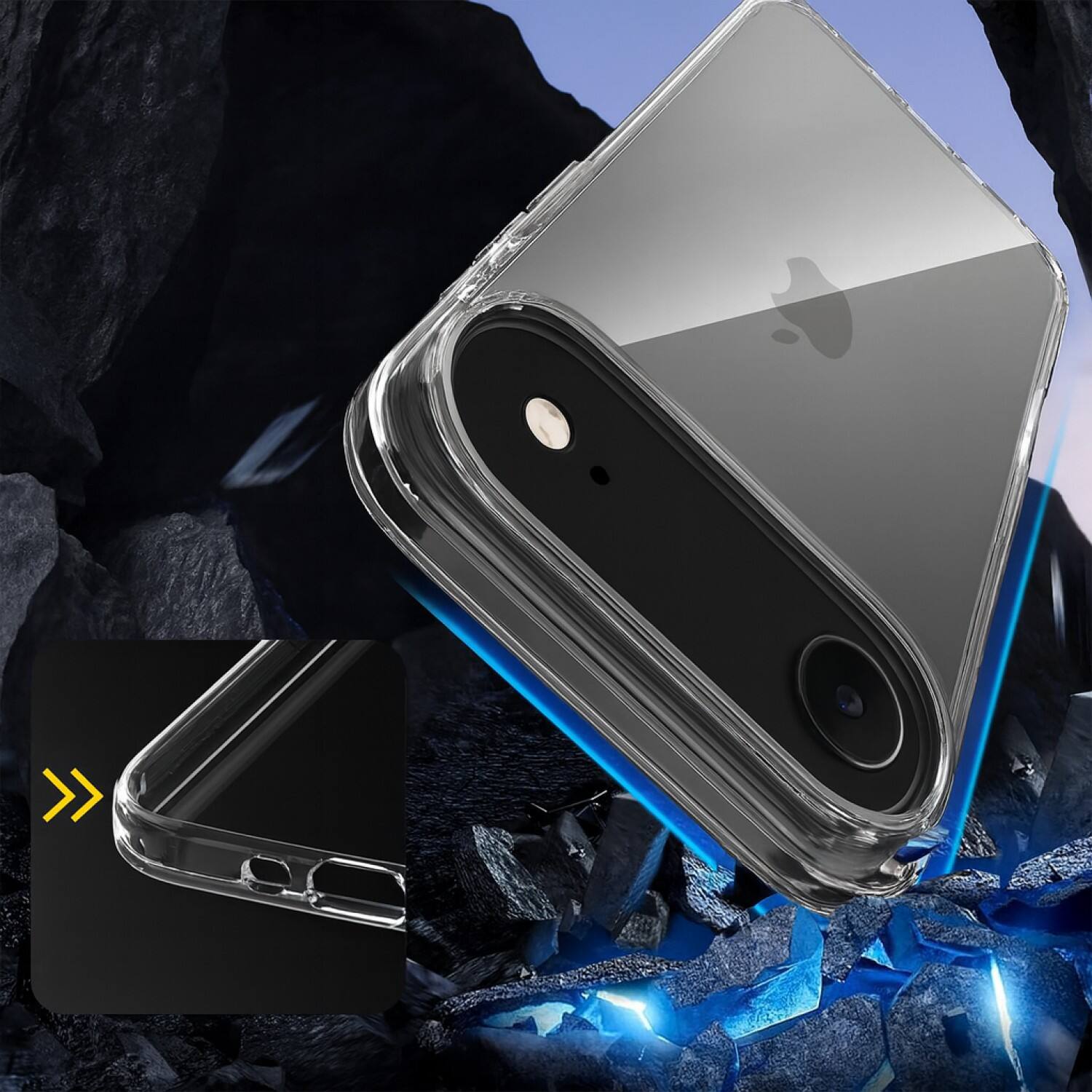 Back. SaharaCase - Apple iPhone Air Case | Armor Shell | Slim Fit | Shock Absorbing Corners | Venture Series - Crystal Clear.