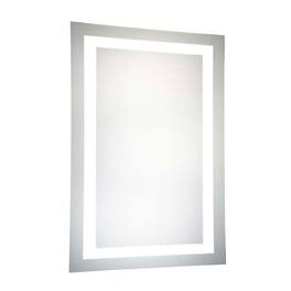 Elegant Decor - LED Hardwired Mirror Rectangle W24H40 Dimmable 5000K - Glossy White