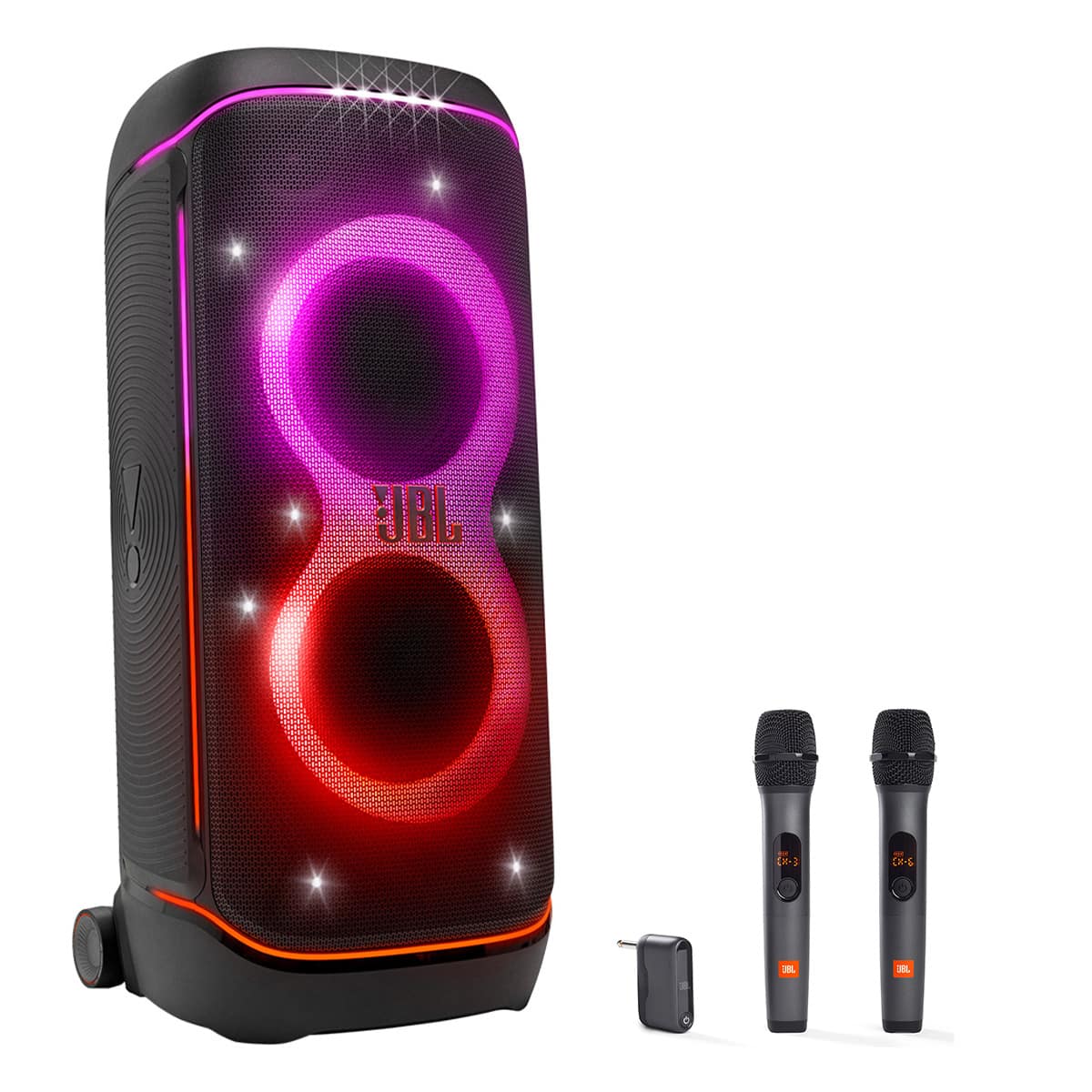 JBL - PARTYBOX 720 Portable Speaker Karaoke Bundle with Two Wireless Microphones - Black